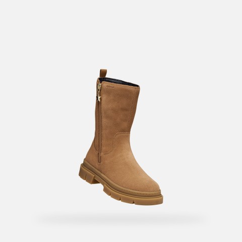 Bottines en daim KARSYN WPF   FILLE Cognac - image number 4 | GEOX