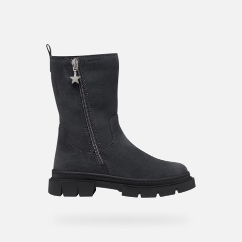 Suede ankle boots KARSYN WPF   GIRL Dark Gray - image number 1 | GEOX