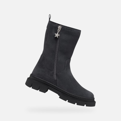 Suede ankle boots KARSYN WPF   GIRL Dark Gray | GEOX