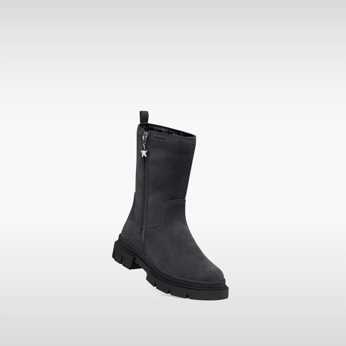 Suede ankle boots KARSYN WPF   GIRL Dark Gray | GEOX