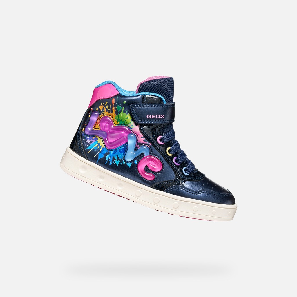 Shoes with lights SKYLIN GIRL Navy/Multicolor - image number 0 | GEOX