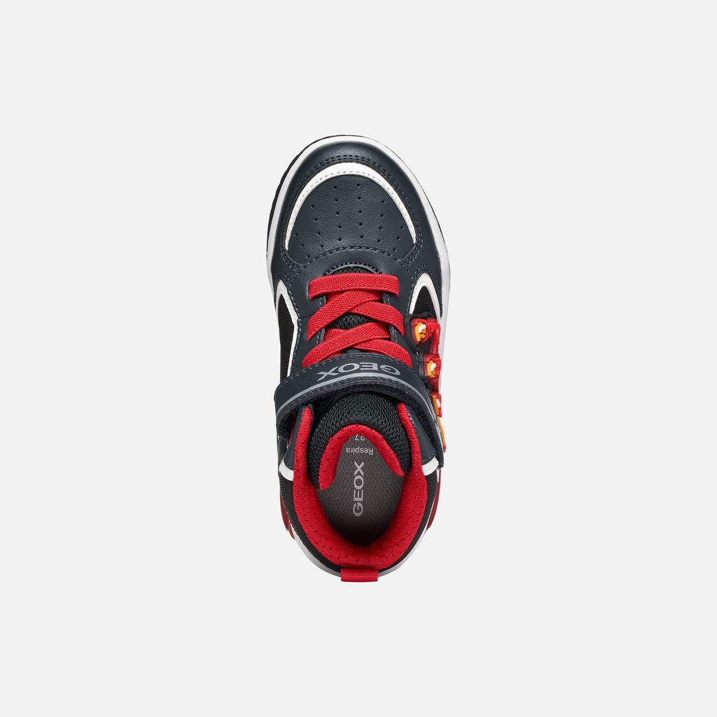 Chaussures avec lumi&egrave;res INEK GAR&Ccedil;ON Bleu marine/Rouge - image number 6 | GEOX