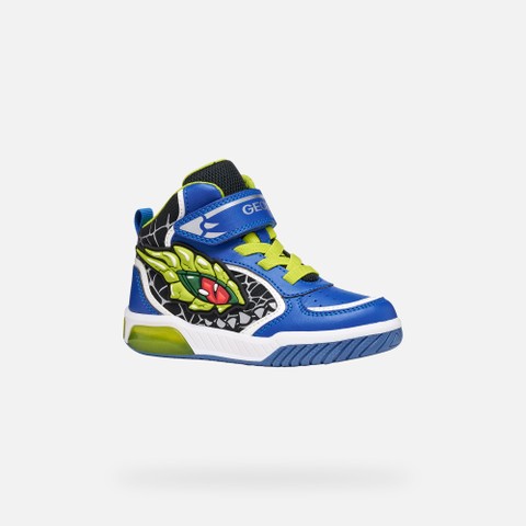 Chaussures avec lumi&egrave;res INEK GAR&Ccedil;ON Bleu roi/Citron vert - image number 3 | GEOX