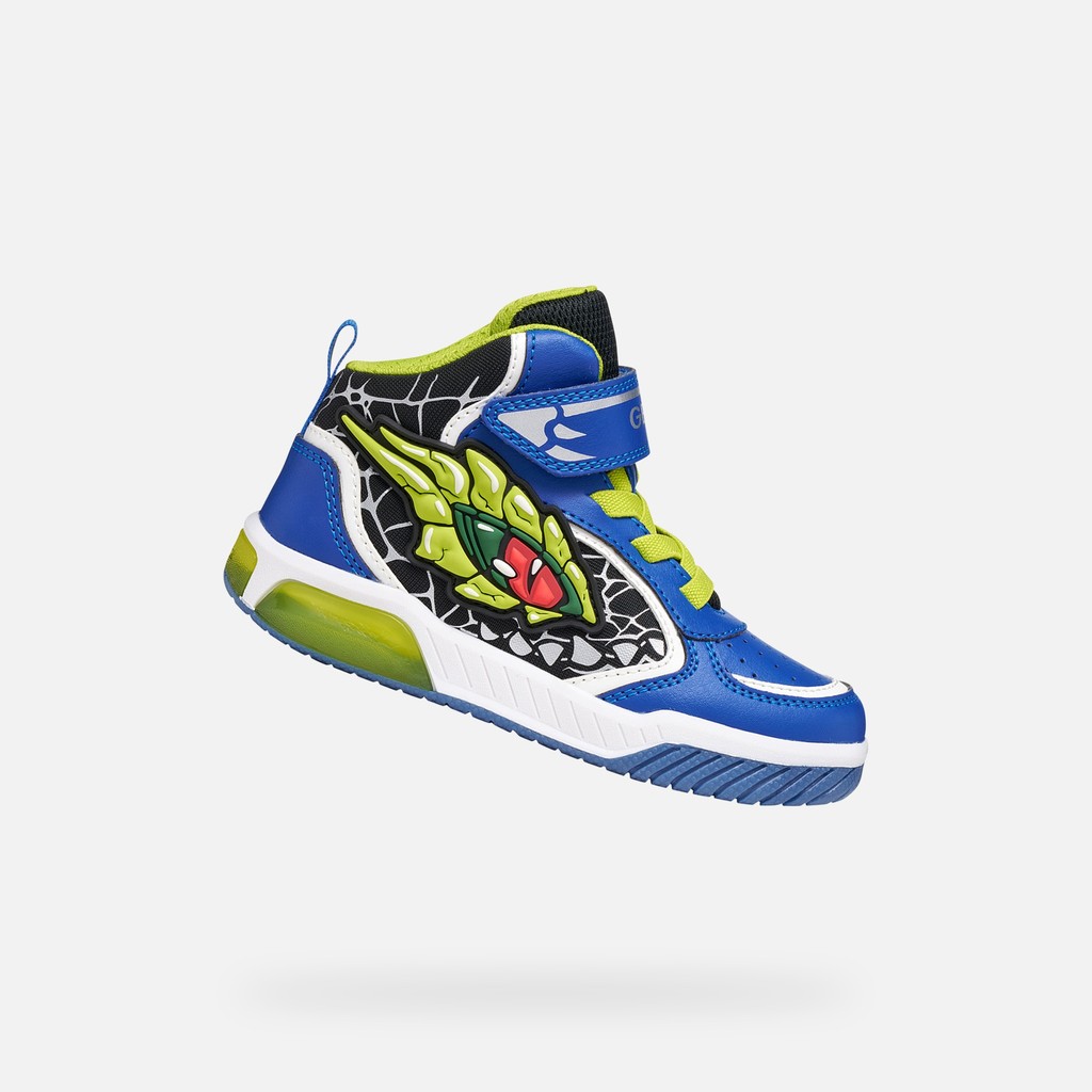 Chaussures avec lumi&egrave;res INEK GAR&Ccedil;ON Bleu roi/Citron vert - image number 0 | GEOX