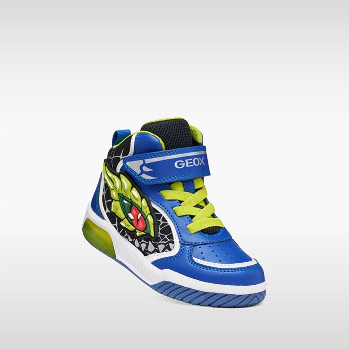 Chaussures avec lumi&egrave;res INEK GAR&Ccedil;ON Bleu roi/Citron vert | GEOX