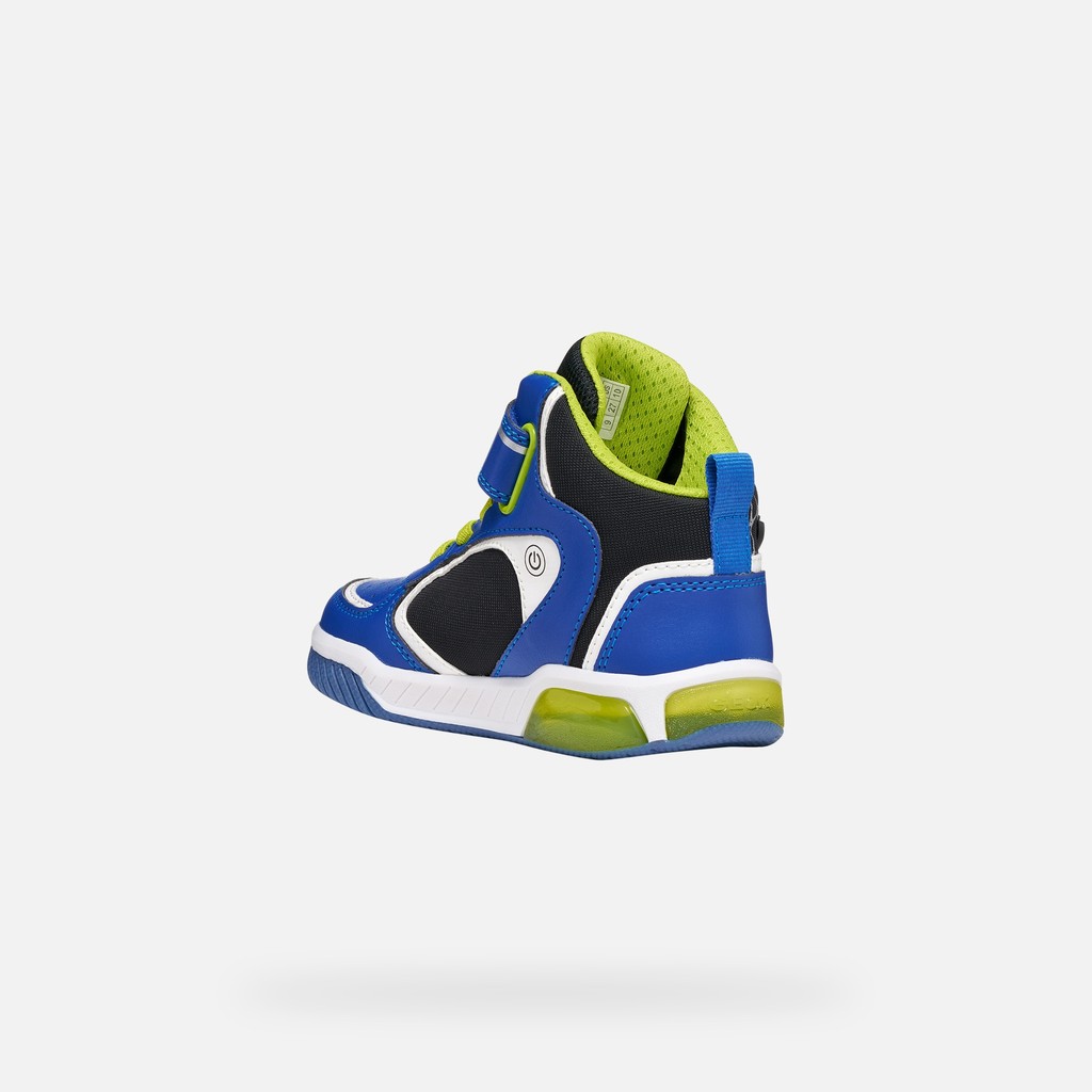 Chaussures avec lumi&egrave;res INEK GAR&Ccedil;ON Bleu roi/Citron vert - image number 4 | GEOX