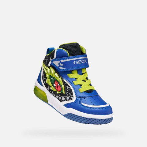 Chaussures avec lumi&egrave;res INEK GAR&Ccedil;ON Bleu roi/Citron vert - image number 5 | GEOX