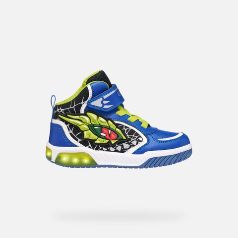 Chaussures avec lumi&egrave;res INEK GAR&Ccedil;ON Bleu roi/Citron vert - image number 1 | GEOX