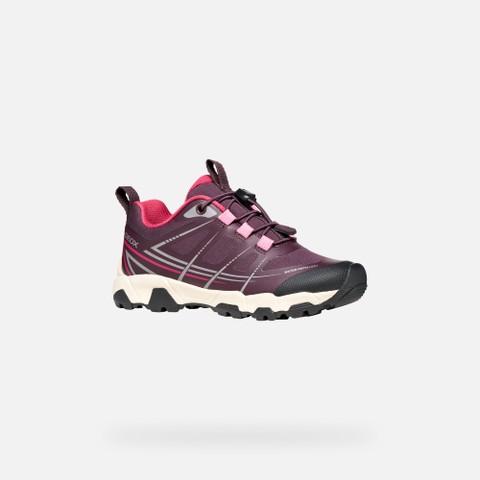 Waterproof sneakers MAGNETAR   GIRL Burgundy/Pink - image number 2 | GEOX