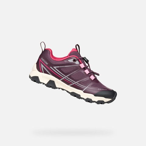 Waterproof sneakers MAGNETAR   GIRL Burgundy/Pink | GEOX