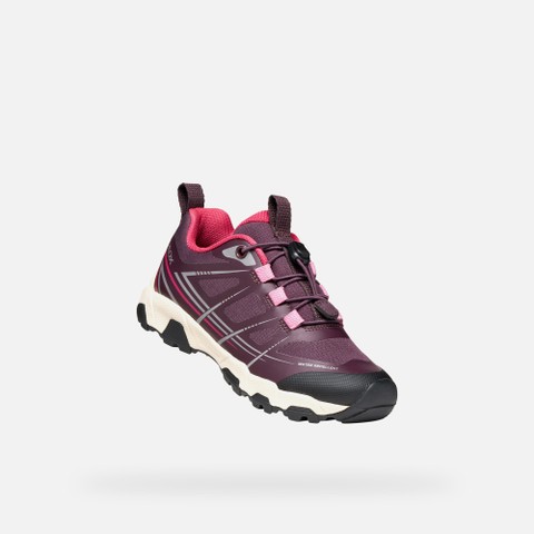 Waterproof sneakers MAGNETAR   GIRL Burgundy/Pink - image number 4 | GEOX