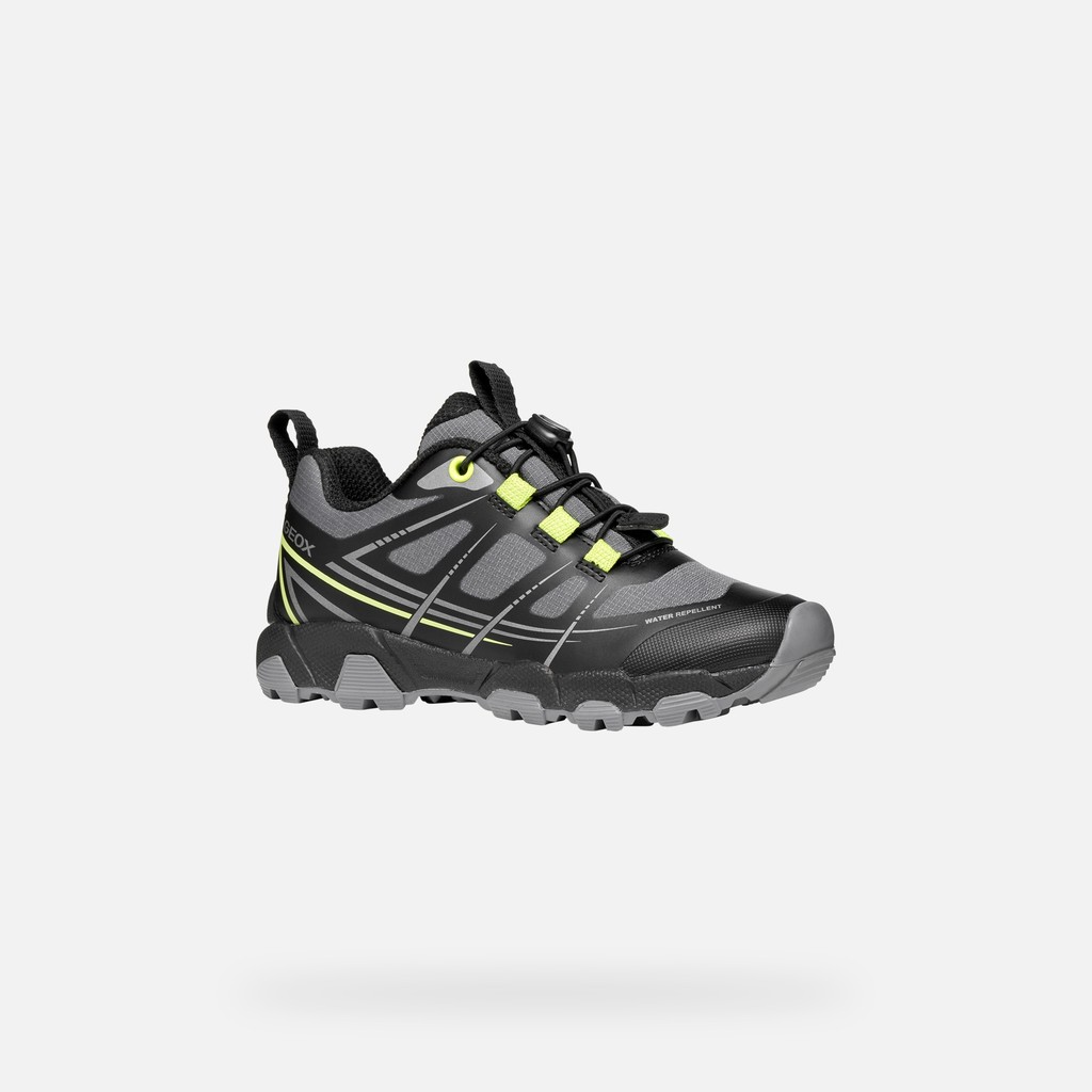 Waterproof sneakers MAGNETAR   BOY Black/Lime - image number 2 | GEOX