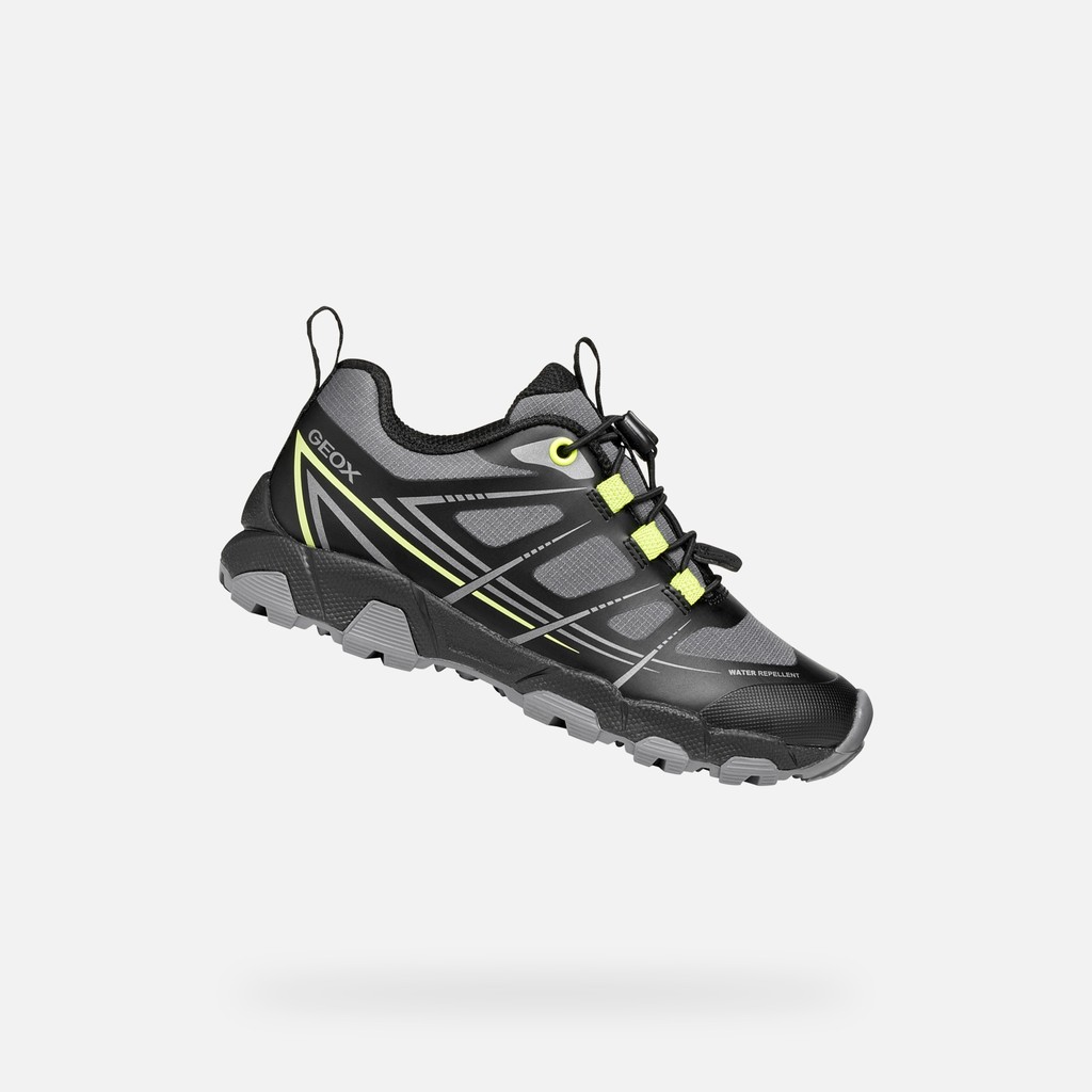 Waterproof sneakers MAGNETAR   BOY Black/Lime - image number 0 | GEOX