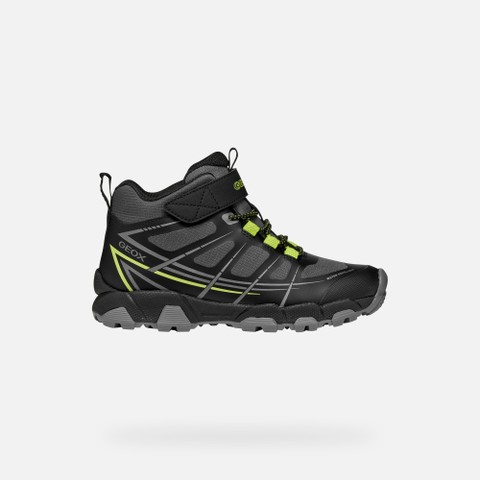 Waterproof sneakers MAGNETAR WR   BOY Black/Lime - image number 1 | GEOX