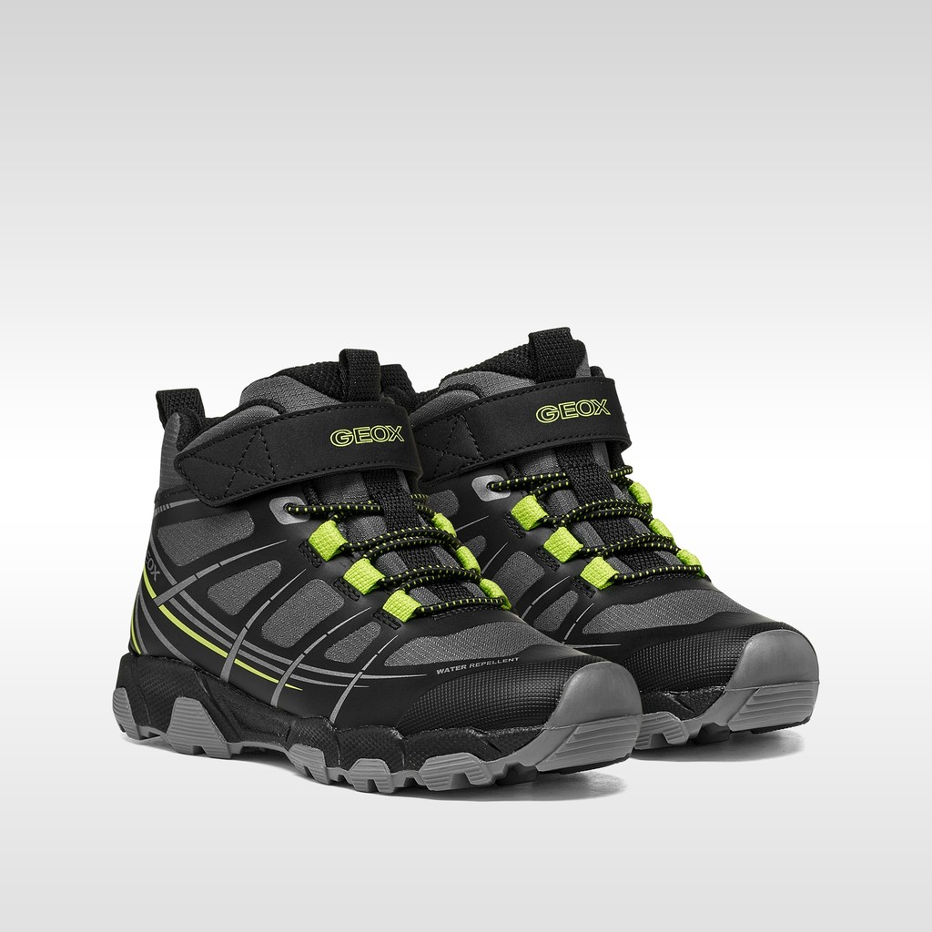 Waterproof sneakers MAGNETAR WR   BOY Black/Lime - image number 7 | GEOX