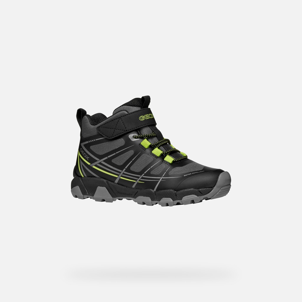 Waterproof sneakers MAGNETAR WR   BOY Black/Lime - image number 2 | GEOX