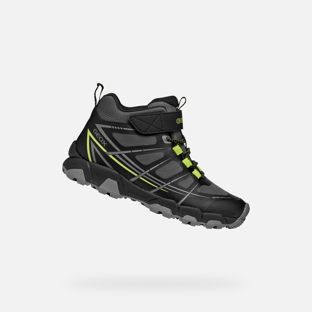 Waterproof sneakers MAGNETAR WR   BOY Black/Lime - image number 0 | GEOX