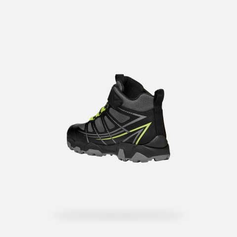 Waterproof sneakers MAGNETAR WR   BOY Black/Lime - image number 3 | GEOX