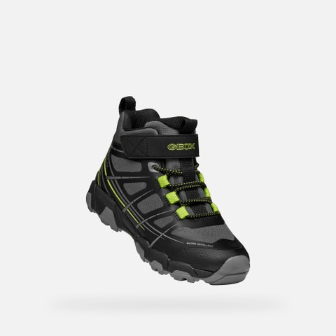 Waterproof sneakers MAGNETAR WR   BOY Black/Lime - image number 4 | GEOX