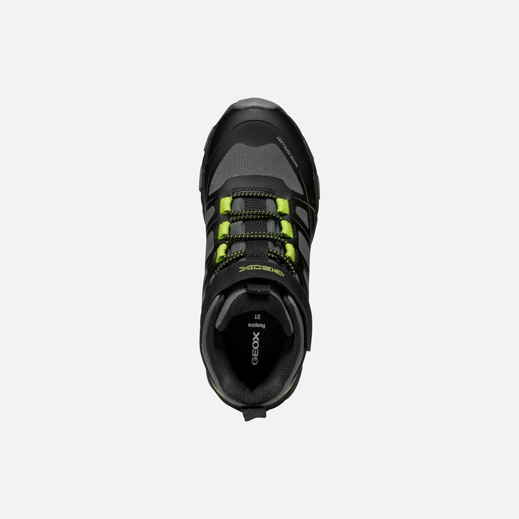 Waterproof sneakers MAGNETAR WR   BOY Black/Lime - image number 5 | GEOX
