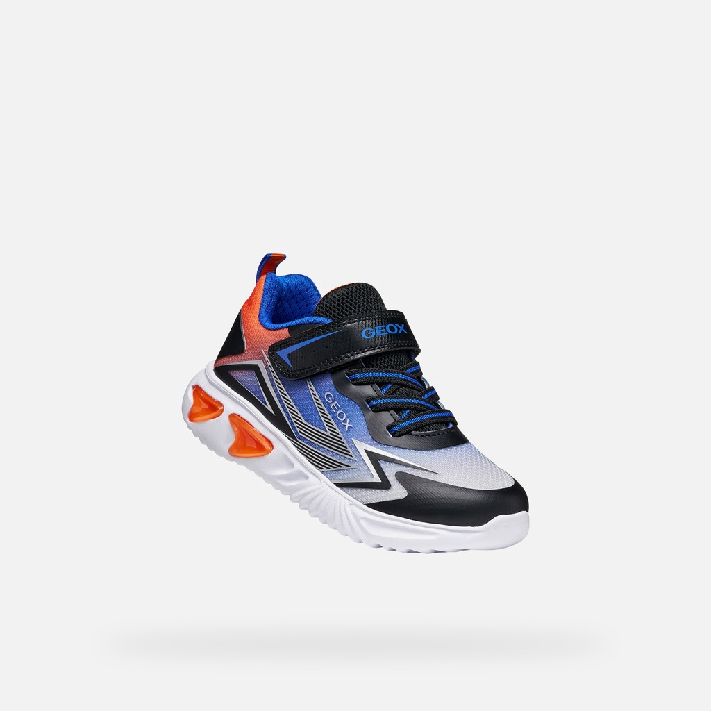 Sneakers with lights ASSISTER BOY Black/Orange - image number 4 | GEOX