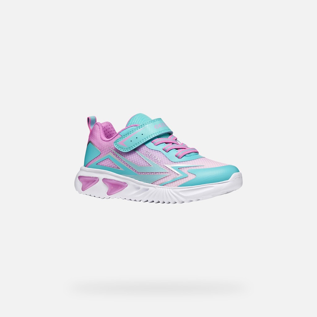 Sneakers with lights ASSISTER GIRL Light blue/Pink - image number 2 | GEOX