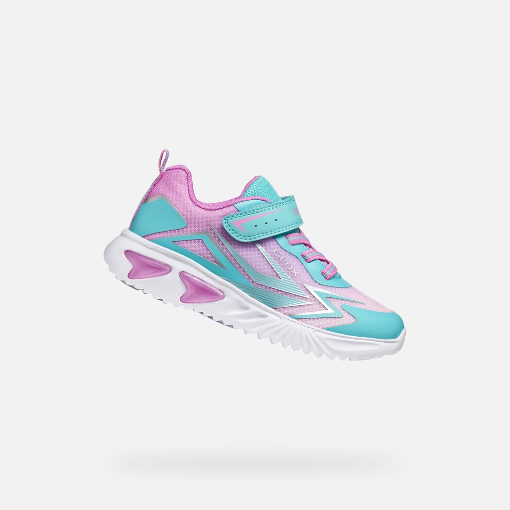 Sneakers with lights ASSISTER GIRL Light blue/Pink - image number 0 | GEOX