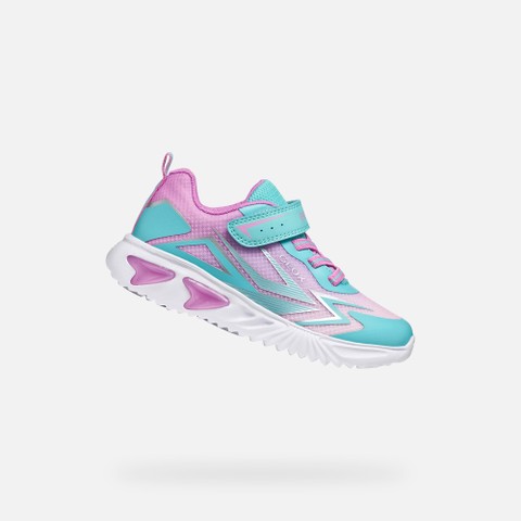 Sneakers with lights ASSISTER GIRL Light blue/Pink - image number 0 | GEOX