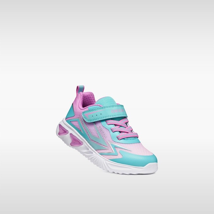 Sneakers with lights ASSISTER GIRL Light blue/Pink | GEOX