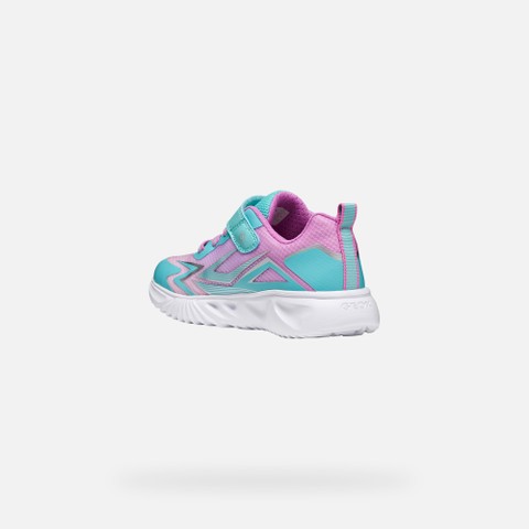 Sneakers with lights ASSISTER GIRL Light blue/Pink - image number 3 | GEOX