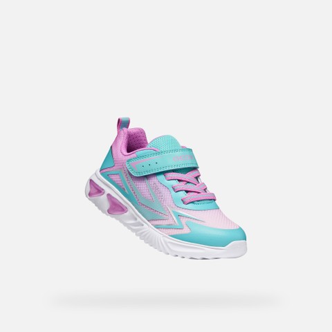 Sneakers with lights ASSISTER GIRL Light blue/Pink - image number 4 | GEOX