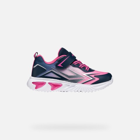 Sneakers with lights ASSISTER GIRL Navy/Fuchsia - image number 1 | GEOX