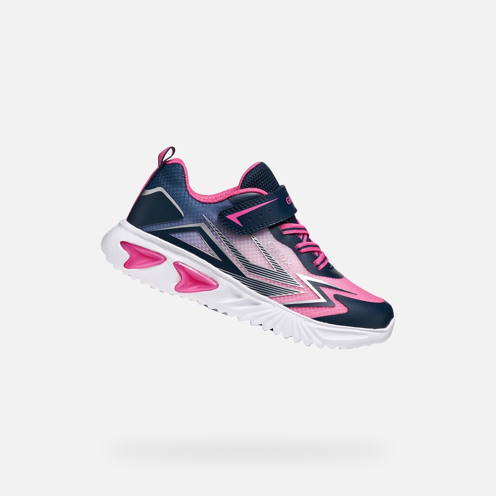Sneakers with lights ASSISTER GIRL Navy/Fuchsia - image number 0 | GEOX