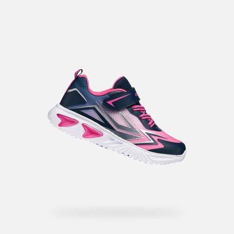 Sneakers with lights ASSISTER GIRL Navy/Fuchsia - image number 0 | GEOX
