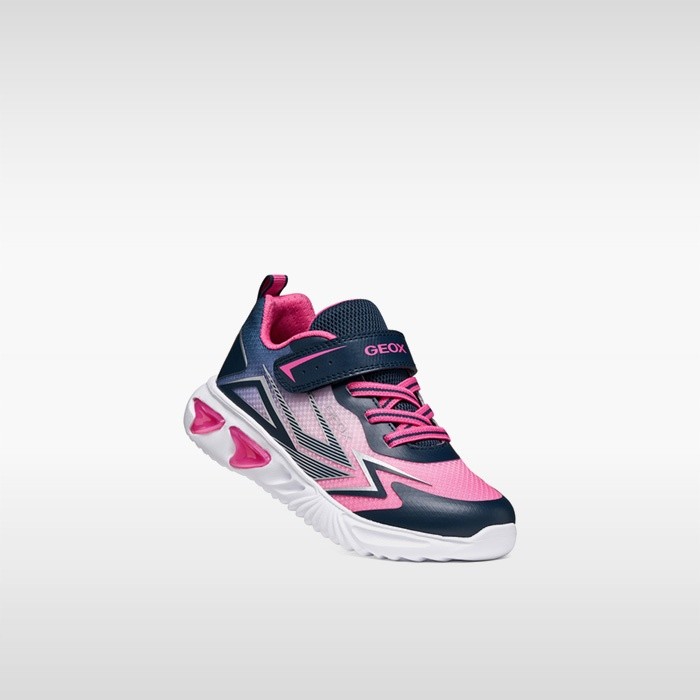 Sneakers with lights ASSISTER GIRL Navy/Fuchsia | GEOX