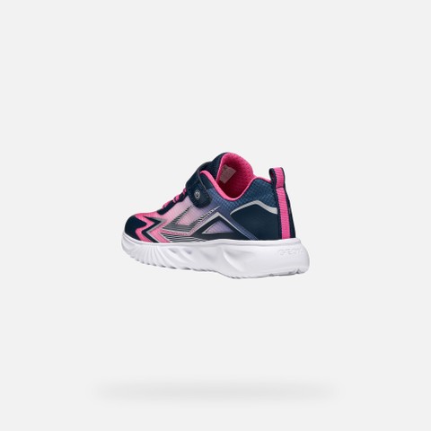 Sneakers with lights ASSISTER GIRL Navy/Fuchsia - image number 3 | GEOX