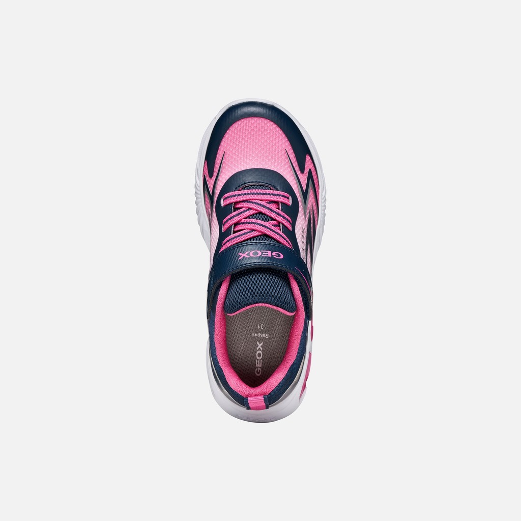 Sneakers with lights ASSISTER GIRL Navy/Fuchsia - image number 5 | GEOX