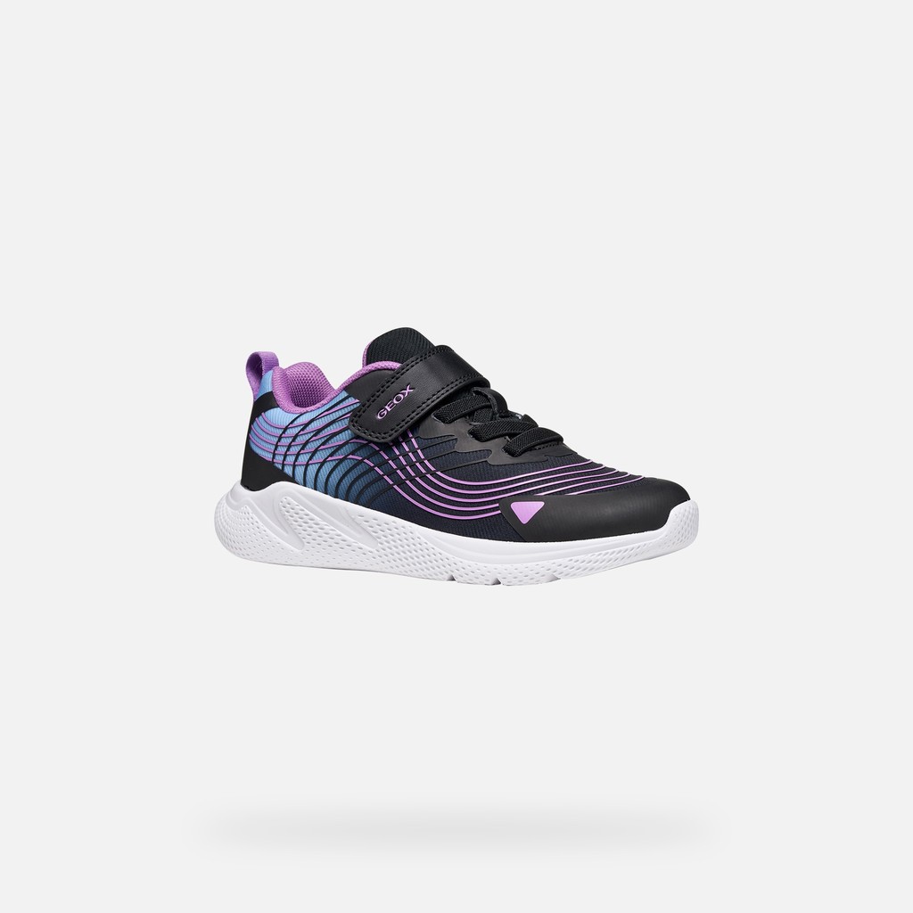 Lightweight breathable shoes SPRINTYE GIRL Black/Pink - image number 2 | GEOX