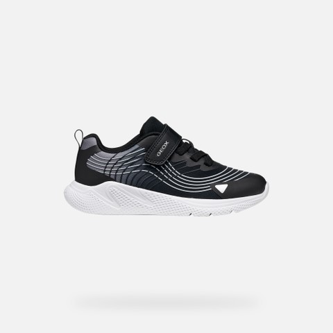 Lightweight breathable shoes SPRINTYE BOY Black/Silver - image number 1 | GEOX