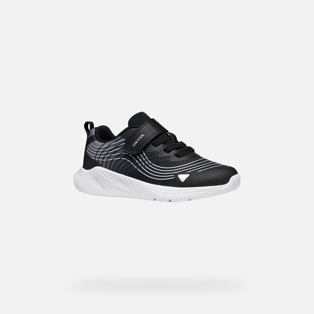 Lightweight breathable shoes SPRINTYE BOY Black/Silver - image number 2 | GEOX