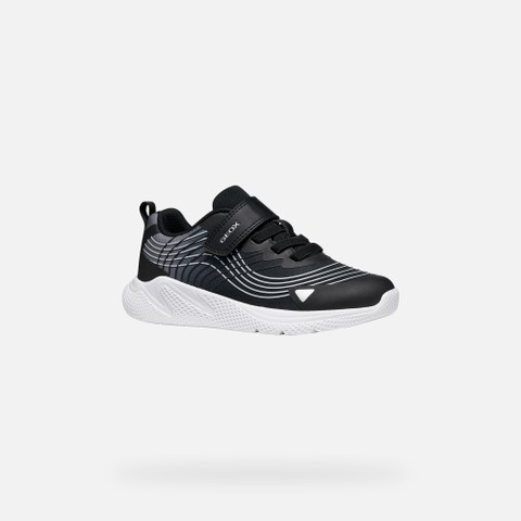 Lightweight breathable shoes SPRINTYE BOY Black/Silver - image number 2 | GEOX