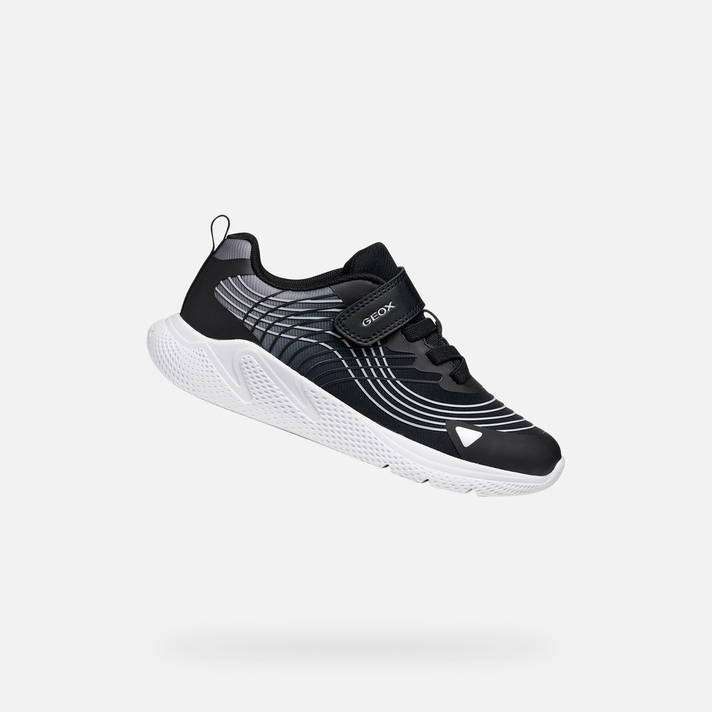 Lightweight breathable shoes SPRINTYE BOY Black/Silver - image number 0 | GEOX