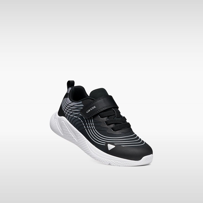 Lightweight breathable shoes SPRINTYE BOY Black/Silver | GEOX