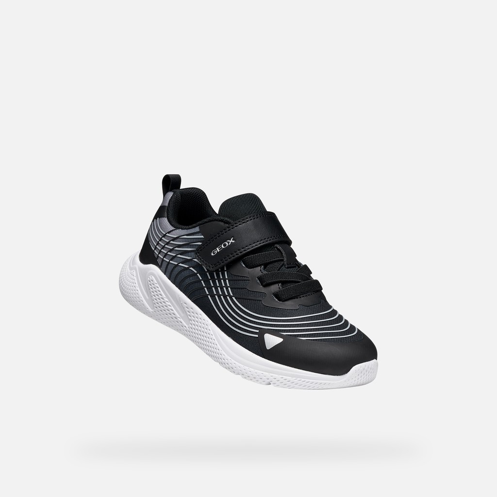 Lightweight breathable shoes SPRINTYE BOY Black/Silver - image number 4 | GEOX