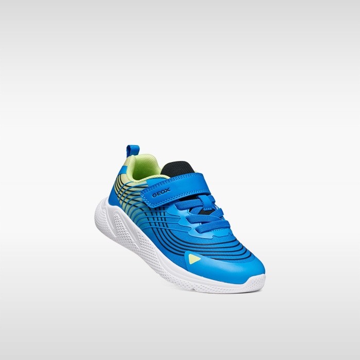 Scarpe leggere e traspiranti SPRINTYE BAMBINO Royal blu/Lime | GEOX