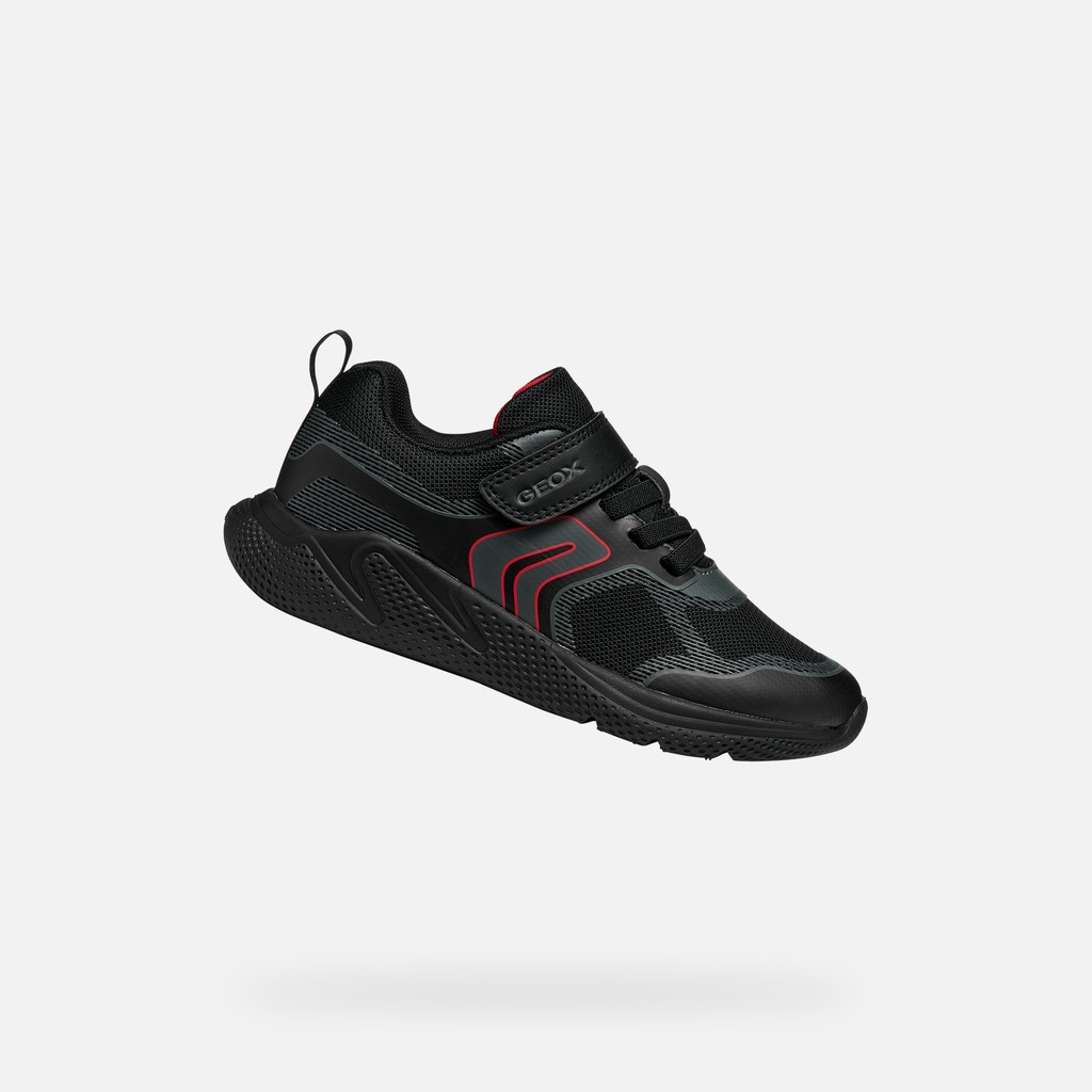 Lightweight breathable shoes SPRINTYE BOY Black/Dark Grey - image number 0 | GEOX
