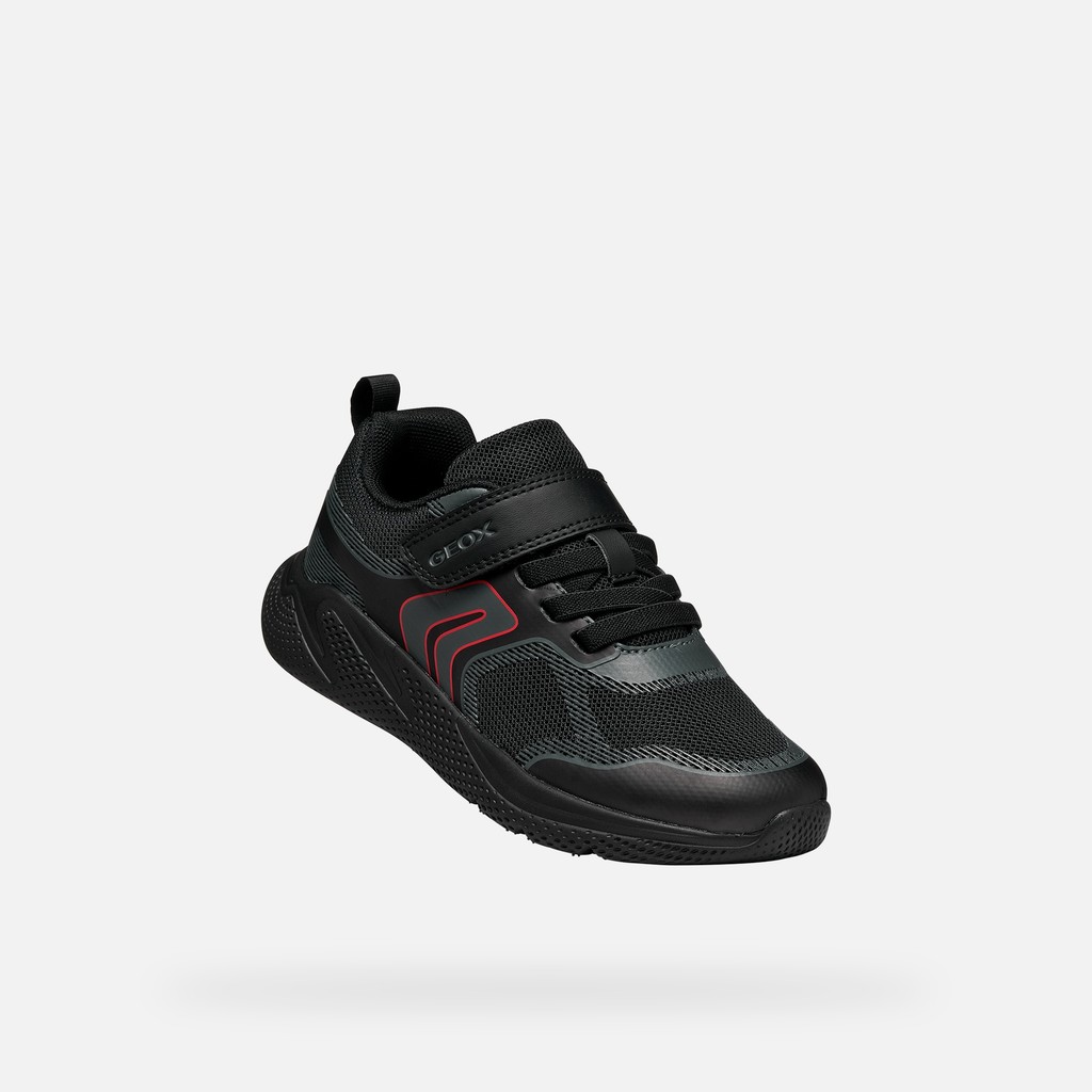 Lightweight breathable shoes SPRINTYE BOY Black/Dark Grey - image number 4 | GEOX