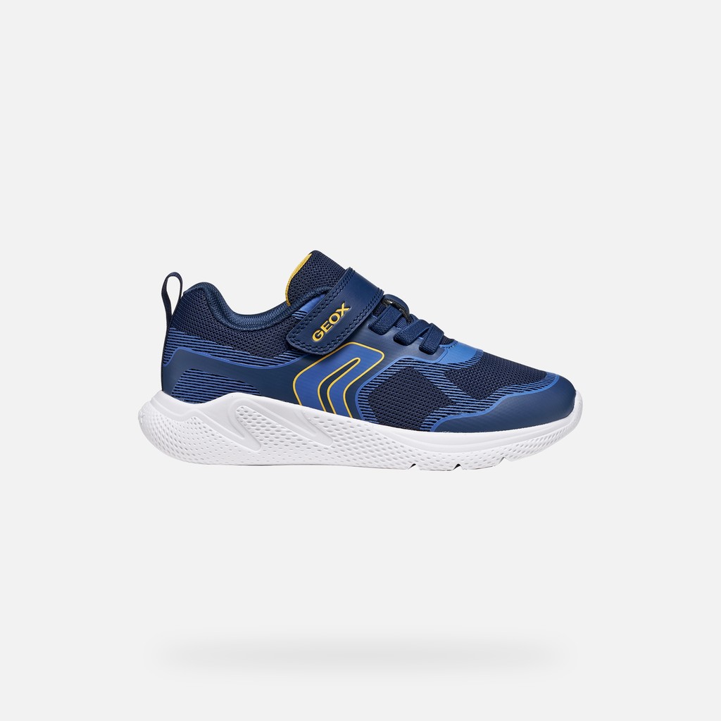 Lightweight breathable shoes SPRINTYE BOY Navy/Yellow - image number 1 | GEOX