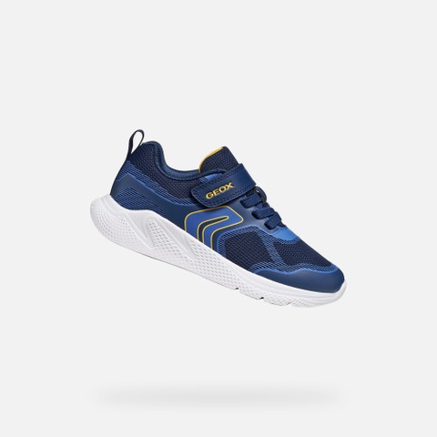 Lightweight breathable shoes SPRINTYE BOY Navy/Yellow - image number 0 | GEOX