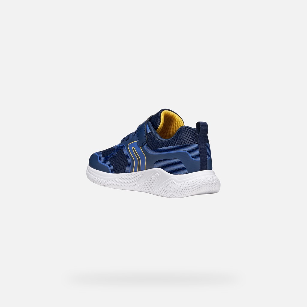 Lightweight breathable shoes SPRINTYE BOY Navy/Yellow - image number 3 | GEOX